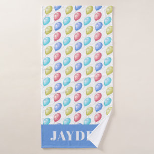 Niedlich Balloons Monogram Boy Baby Kinderzimmer Badehandtuch