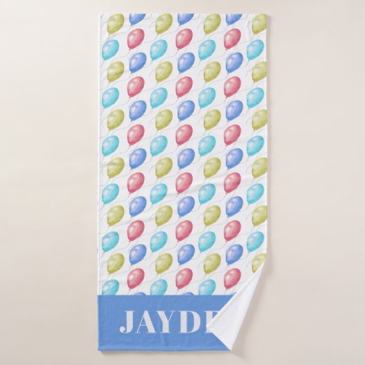 Niedlich Balloons Monogram Boy Baby Kinderzimmer Badehandtuch (Badehandtuch)