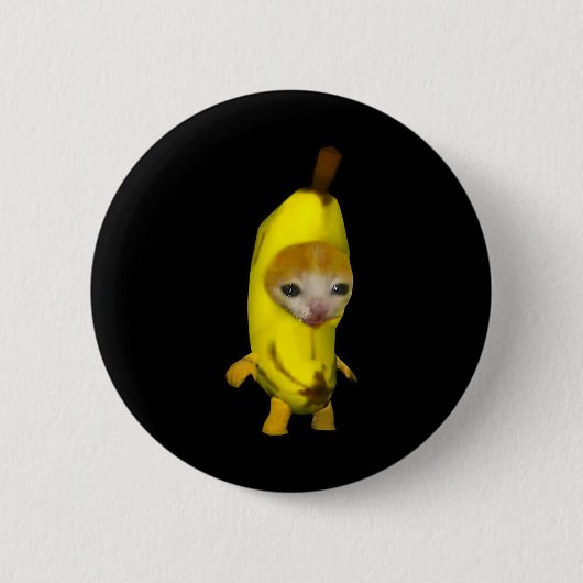 Niedlich Banana Cat Happy Bananacat Meme Kitty Cat Button (Vorderseite)