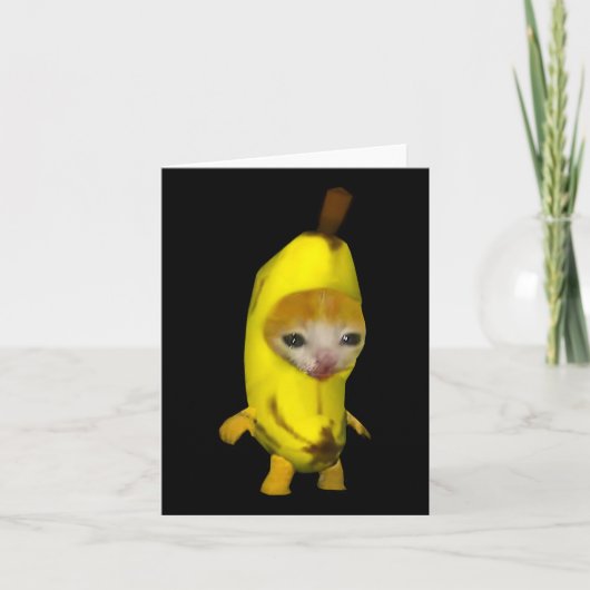 Niedlich Banana Cat Happy Bananacat Meme Kitty Cat Karte (Vorderseite)