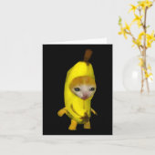 Niedlich Banana Cat Happy Bananacat Meme Kitty Cat Karte (Gelbe Blume)