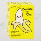 Niedlich Banana Kids 1. Geburtstag Party Kawaii Einladung (Vorne/Hinten)