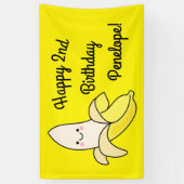 Niedlich Banana Kindergeburtstag Kawaii Banner (Vertikal)
