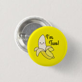 Niedlich Banana Kindergeburtstag Kawaii Button (Vorne & Hinten)