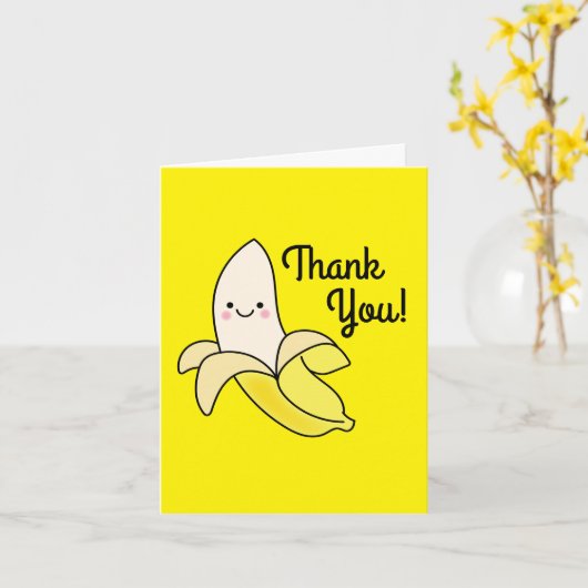 Niedlich Banana Kindergeburtstag Kawaii Karte (Gelbe Blume)