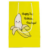 Niedlich Banana Kindergeburtstag Kawaii Mittlere Geschenktüte (Rückseite)