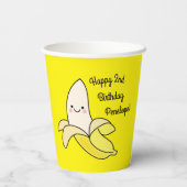 Niedlich Banana Kindergeburtstag Kawaii Pappbecher (Rückseite)