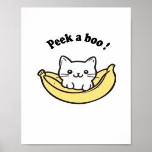 Niedlich , Banana, Peekaboo !, Japan, Kitten Poster