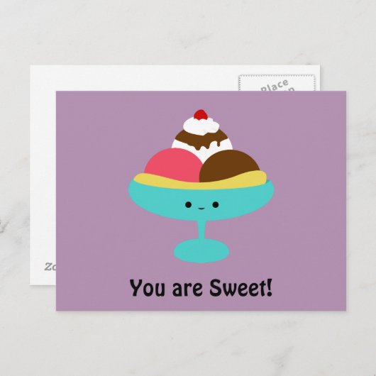 Niedlich Banana Split Postkarte (Vorne/Hinten)