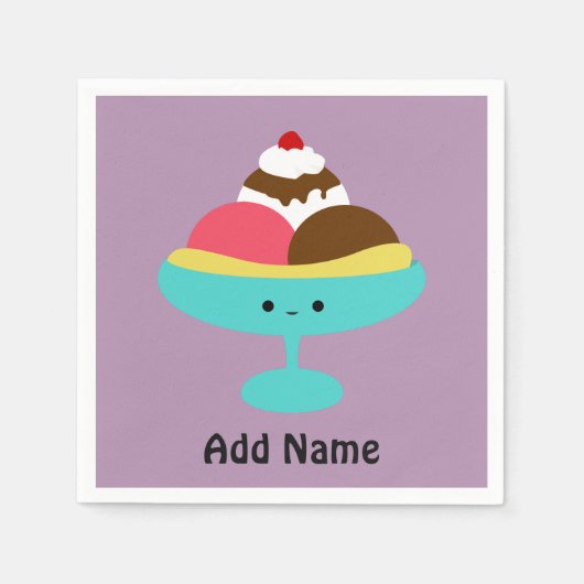 Niedlich Banana Split Serviette (Vorderseite)