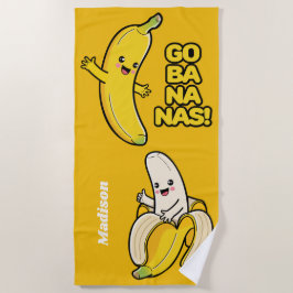 Niedlich Bananas individuelle Name Strandtuch