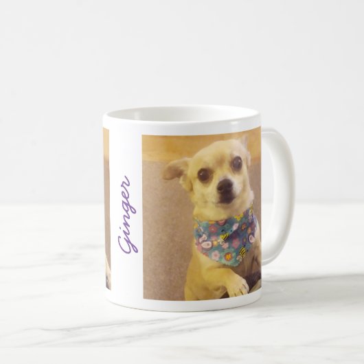 Niedlich Bandana Chihuahua Pet Custom Kaffeetasse (VorderseiteRechts)