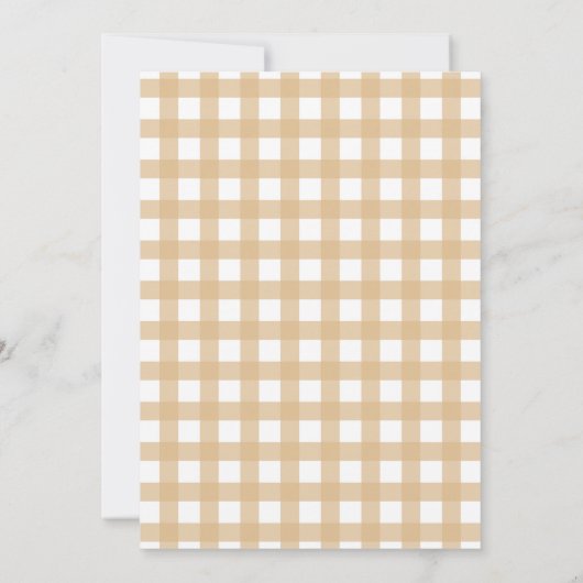 Niedlich Bär Gingham Pumpkin - Beary First Birthda Einladung (Rückseite)