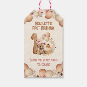 Niedlich Bären Fall Beary 1. Geburtstagskarte Viel Geschenkanhänger