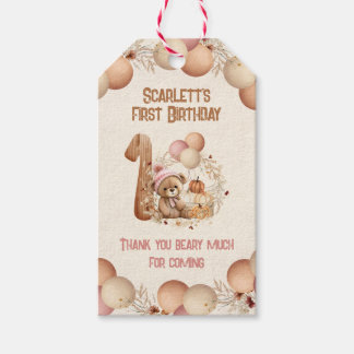 Niedlich Bären Fall Beary 1. Geburtstagskarte Viel Geschenkanhänger
