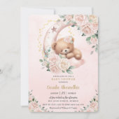 Niedlich Bärenblüte Elfenbeinblütenmädchen Kinderd Einladung (Vorderseite)