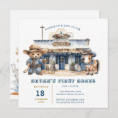 Niedlich Bärenjunge Mein 1. Rodeo Wild West Geburt Einladung (Vorne/Hinten)