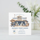 Niedlich Bärenjunge Mein 1. Rodeo Wild West Geburt Einladung (Stehend Vorderseite)