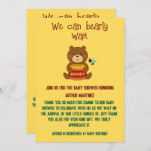 Niedlich Bärenmädchen Kinderdusche Einladung (Vorne/Hinten)