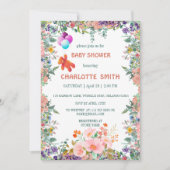 Niedlich Bärenschwimmbad Ballon Blumendusche Blume Einladung (Vorderseite)