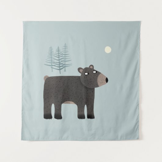 Niedlich Bärenwald Wandteppich (Vorderseite)