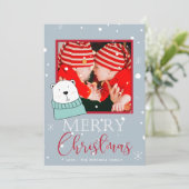 Niedlich Bärenweihnachtskarte Feiertagskarte (Stehend Vorderseite)