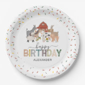 Niedlich Barnyard Birthday Party Pappteller (Vorderseite)