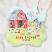 Niedlich Barnyard Friends Kinderdusche Geschenkanhänger (Rückseite)