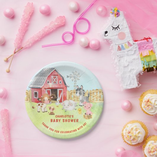 Niedlich Barnyard Friends Kinderdusche Pappteller (Party)