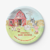 Niedlich Barnyard Friends Kinderdusche Pappteller (Vorderseite)