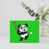 Niedlich Baseball Panda Postkarte (Stehend Vorderseite)