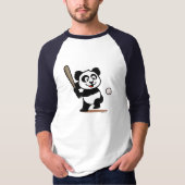 Niedlich Baseball Panda T-Shirt (Vorderseite)