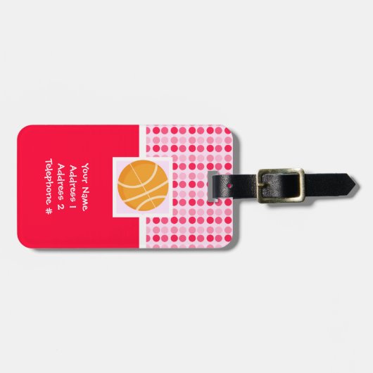 Niedlich Basketball Gepäckanhänger (Vorderseite horizontal)