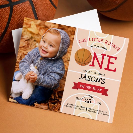 Niedlich Basketball Ribbon Budget Foto 1. Geburtst