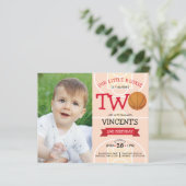 Niedlich Basketball Ribbon Budget Foto 2. Geburtst (Stehend Vorderseite)