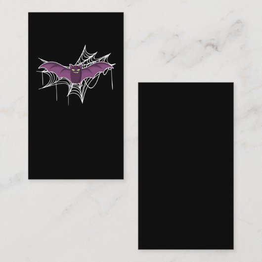 Niedlich Bat Lover Cobweb Halloween Visitenkarte (Vorne/Hinten)