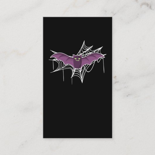 Niedlich Bat Lover Cobweb Halloween Visitenkarte (Vorderseite)