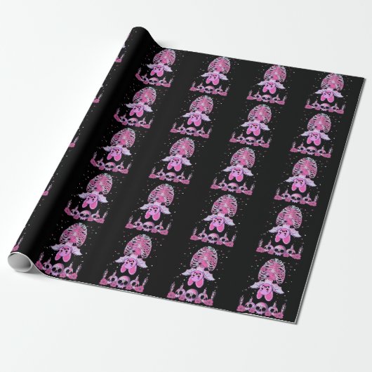 Niedlich Bat Skull Pastel Goth Skeleton Kawaii Geschenkpapier (Ungerollt)