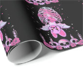 Niedlich Bat Skull Pastel Goth Skeleton Kawaii Geschenkpapier (Rolleneckpunkt)