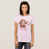 Niedlich, Be Mine Valentine's Day Hasen T-Shirt (Vorne ganz)