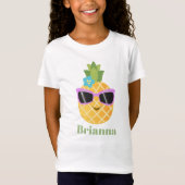 Niedlich Beach Ananas hinzufügen Name T - Shirt (Vorderseite)