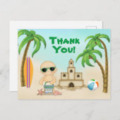 Niedlich Beach Baby Sandcastle und Surfboard Viele Postkarte (Vorne/Hinten)