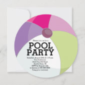 Niedlich Beach Ball Pool Party Einladung (Vorderseite)