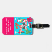 Niedlich Beach Bum Kitty Cat Sonnenbrille Beach Ba Gepäckanhänger (Vorderseite horizontal)