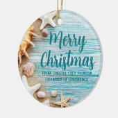 Niedlich Beach Company Seashell Personalisiert Wei Keramik Ornament (Links)
