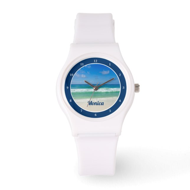 Niedlich Beach Foto Personalisiert Armbanduhr (Vorderseite)