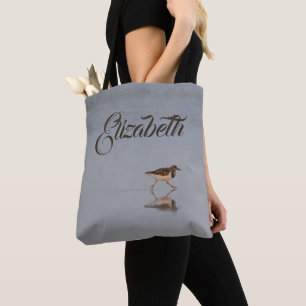 Niedlich Beach Foto Sandpiper Modern Name Typograf Tasche