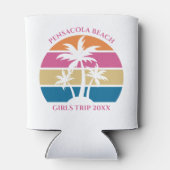 Niedlich Beach Girls Trip Palmen Bäume Custom Pink Dosenkühler (Rückseite)