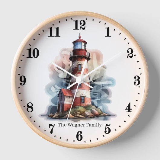 Niedlich Beach-Leuchtturm-Liebhaber geben Namen Uhr (Vorderseite)