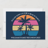 Niedlich Beach Palm Tree Tropical Family Wiederseh Einladung (Vorderseite)
